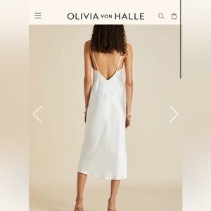 ISSA IVORY SILK SATIN SLIP DRESS S - LINED